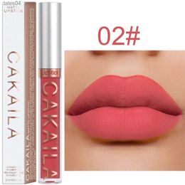 Lipstick CAKAILA Matte Liquid Lipstick Waterproof Lip Glaze Non Sticky Cup Long Lasting Lip Gloss Cosmetic 18 Colors Lips Makeup CXYL 240313