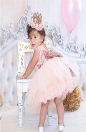 Girl039s Dresses Girls Princess Dress Kids Vbackless Big Bow Flower Gown For Infant Baby Girl 1 Year Birthday Party Wear Vesti7729284