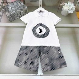 New kids tracksuits Embroidered logo T-shirt set baby clothes Size 110-160 CM Short sleeve POLO shirt and denim shorts 24Mar