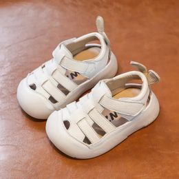 Baby Girls Boys Sandals 2024 Summer Infant Toddler Shoes Genuine Leather Soft-soled School Kids Shoes Children Beach Sandals 240229