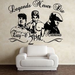 Stickers 2Pac Tupac EazyE Notorious B.I.G Rappers Hip Hop Legends DIY Wall Art Sticker Decal Music Star Vinyl Home Decor 881