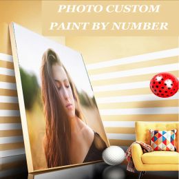 Craft Personalised Paint By Numbers Photo Custom DIY Oil Painting Picture Drawing Canvas Portrait Wedding Family Children Pets Photos