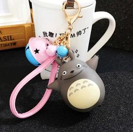 Cute My Neighbour Totoro Chinchillidae Keychain Pendant for Bag Charm Purse Accessory Miyazaki Hayao Comic Fans Leather Key Chain 2024