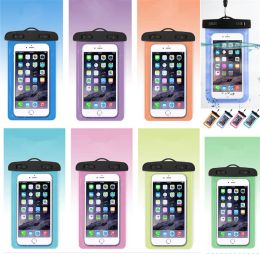 Airbag Sealed Waterproof Cases Dry Cell Neck Luminous Waterproof Pouch Swimming Bags Cover For iPhone 15 14 13 12 Mini Pro 3.5-6 Inch LL