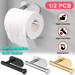 Toilet Paper Holders Self Adhesive Toilet Paper Towel Holder Stainless Steel Wall Mount No Punching Tissue Towel Roll Dispenser for Bathroom Kitchen 240313