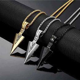 Other Fashion Men Triangle Arrow Necklace Indian Triangle Pendant Hip Hop Necklaces for Men Punk Jewelry Accessories Anniversary Gift L24313