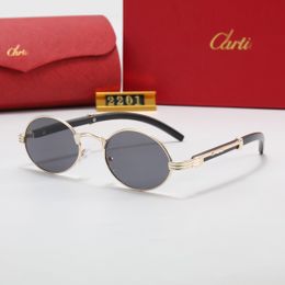 Luxury carti Sunglasses Designer women's round glasses Retro metal-framed men's sunglasses