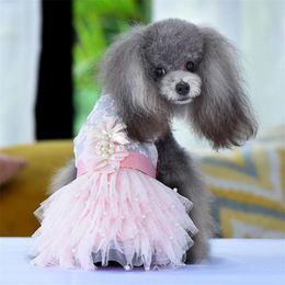 Dog Apparel Wedding Dress Summer Clothes Princess Costumes Girl Clothing Pet Dresses Poodle Pomeranian Schnauzer Outfit214v