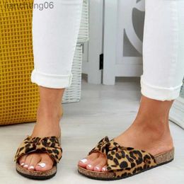 Sandals Womens Sandals 2022 Summer Platform Retro Sandals Woman Fashion Bow Leopard BeachWomen Plus SizeL24313