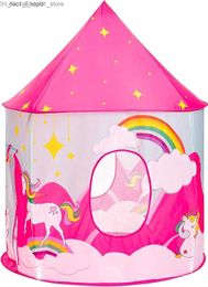 Toy Tents Toy Tents Child Pink Princess Playhouse Tent for Girl Castle Play Tent for Kids Boys Pop Up Folds Tent Toy for Indoor and Outdoor Q231220 L240313