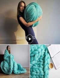 Super Bulky Arm Knitting Wool Roving Knitted Blanket Chunky Wool Yarn Super Thick Yarn For KnittingCrochetCarpetHats9961639