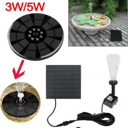 Film 3w Solar Powered Fountain Solar Powered Bird Bath Fountain Pump with 1600mah Battery Single Led Lights for Garden/pond/ Pool