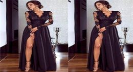 Casual Dresses Women Summer Spring Clothes Lace Long Sleeve VNeck Party Formal Cocktail Wedding Dress Regular Size Pullover Polye1500453