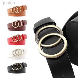 Belts Leather Belt Women Waist Luxury Black Belts Jeans Round Buckle Girls Ladies Decorative ldd240313