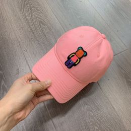 Couple Sports Designer Ball Caps Women Candy Color Toy Bear Embroidery casquette Outdoor Travel Sun Protection cap2433