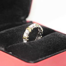 Designer tiffay and co Colour Separation X-shaped Ring Cross Diamond Light High Version Couple
