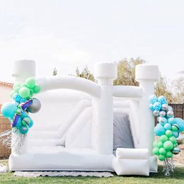 Großhandel Hochzeit weiße aufblasbare Hüpfschlosse Bounce House mit Folienmodul Erwachsene Mariage Bounce Combo Springen Trampolin für Partyereignisse