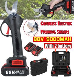 88V Cordless Electric Pruning Shears 30mm Max Cutting Garden Pruner Secateur Branch Cutter with 2 Lithiumion Battery US Plug 21072997145