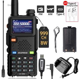 Walkie Talkie Baofeng UV-5RM Walkie Talkie 8W Air Band Ham Two Way Radio 999CH Wirless Copy Frequency Transceiver Upgraded UV-5R CommutatorL2403