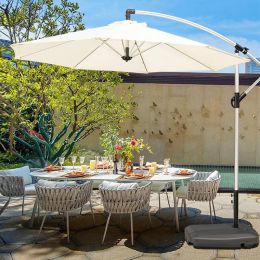 그물 2/2.7/3m 파라솔 교체 가능한 천은 스탠드 야외 정원 안뜰 바나나 우산 덮개 방수 선샤이드 캐노피 커버