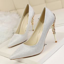 Rose Gold Comfortable Wedding Bridal Shoes Fashion Women Heels Shoes for Brides Evening Party Prom Shoes