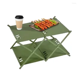 Camp Furniture Outdoor Folding Storage Rack Camping Table 2 Layers Shelf Aluminium Alloy Picnicking Foldable Splicable