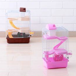 Cages Luxury Three Layer Cage for Hamster Portable Pet House Small Pet House Chinchilla Hamster House Wire Rodent Cage Accesorios Ruso