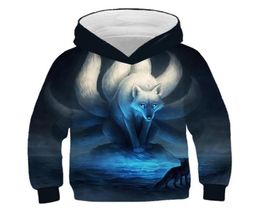 Hoodies Sweatshirts Boys Girls Wolf Long Sleeves Sweatshirt Tops Baby Children Clothing Autumn Cartoon Pullover Teenger For 4143633284