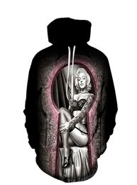 Couple Spring and Autumn Marilyn 3d Digital Printing Fashion Hooded Loose Sweater Baseball Suit1980081