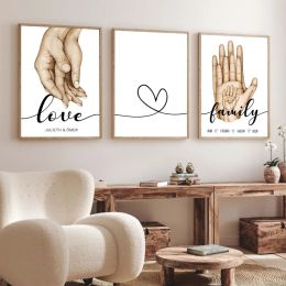 Calligraphy Unique Family Hand Set 3 Of Poster Couple Gift Painting Canvas Art Nordic Print Abstract Wall Pictures Living Room Decor