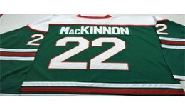 CUSTOM GREEN MEN RARE 22 NATHAN MacKINNON HALIFAX MOOSEHEADS Hockey Jersey 100 Embroidery Jersey or custom any name or number Je8811262