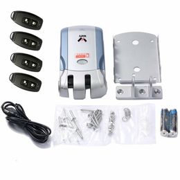 WAFU Wireless Remote Control Electronic Lock Invisible Keyless Entry Door Lock with 4 Remote Controllers Electric Lock 433mhz 2010272c