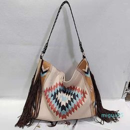 Evening Bags Bohemian Tassel Shoulder Women Designer Handbags Luxury Canvas Crossbody Bag