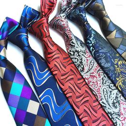 Bow Ties 8cm Men's Man Fashion Business Green Gold Pink Tie For Men Jacquard Woven Silk Groom Wedding Neckties