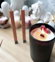 100Pcs 13cm Wood Candle Wicks with Iron Stand DIY Natural Candle Cores for Birthday Party Valentine039s Day Candle Accessories7694042