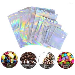 Storage Bags 10pcs Laser Colourful Self Sealing Bag Thickened Transparent Multi Functional