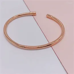 Bangle Russian 585 Purple Gold-plated 14K Rose Gold Stylish Assorted Smooth-faced Open Bracelet Luxury Elegant Simplicity Birthday Gift