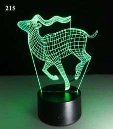 Christmas transparent touch lamps Colourful deerstereo vision led lights gradient 3d night light gift atmosphere decorative table l8001146