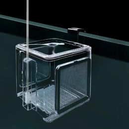 Tanks Fish Tank Breeding Isolation Box With Detachable Mesh Transparent Acrylic Pneumatic Spawning Incubation Box (15 x 15 x 15cm)