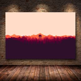 Calligraphy Firewatch Video Games Mountains Minimalism Forest Wall Art Canvas Games Poster HD Print Home Decor Painting