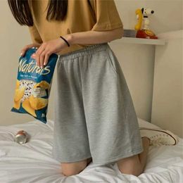 Women's Shorts 2021 Summer Shorts Women Elasticity Lovely Girls Korean Style Sweet dents Harajuku Simple Pure Grey Oversize Trousers FeL24313