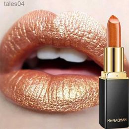 Lipstick Glitter Lipstick Long Lasting Non-stick Cup Velve Sexy Nude Red Lipstick Shimmer Gold Waterproof Moisturising Women Lips Makeup 240313