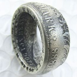 Germany Silver Coin Ring 5 MARK 1888 Silver Plated Handmade In Sizes 8-16250D