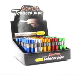 Multi Colours Spring Metal Pipe 55mm 82mm aluminium one hitter tobacco pipe with spring bats can clean itself6326644