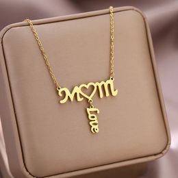 Stainless steel necklace trust mother love pendant high-end sensory necklace for Mothers Day womens jewelry gift chain 240313