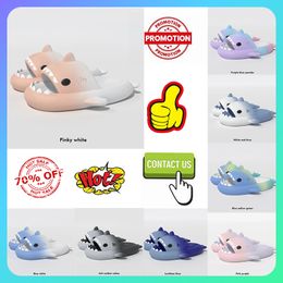 Designer Casual Platform shark Slides Slippers Men Woman anti rainbow fashion slip wear-resistant Light weight breathabl1e Low cut super soft sandals GAI