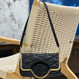 Luxury designer shoulder bag for women black fashion mirror quality crossbody bag genuine leather gold accessories ladies small flap bag purse with box