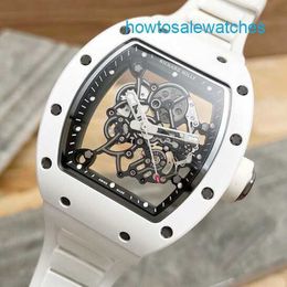 RM Watch Luxury Watch Swiss Watch Rm055 Automatic Mechanical Watch Rm055 White Ceramic Fashion Leisure Business Sports Machinery Wrist Chronograph