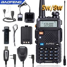 Walkie Talkie BaoFeng UV-5R Walkie Talkie 5W/8W Two Way Radio Commutator VHF/UHF 136-174MHz 400-520MHz Station Receiver Ham Wireless SetL2403L2403