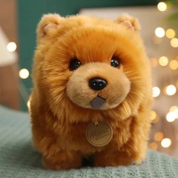 1pc 30cm Kawaii Fluffy Chow Plush Toy Cute Lifelike Puppy Dog Doll Soft Toys Birthday Gifts For Boy Girls 240308